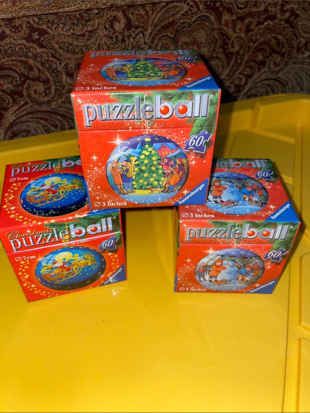 Christmas puzzle ball ornaments
